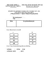 Đề kiểm tra định kì cuối học kì I Tiếng việt lớp 1 - Năm học 2015-2016 - Trường Tiểu học Ngọc Chiến A